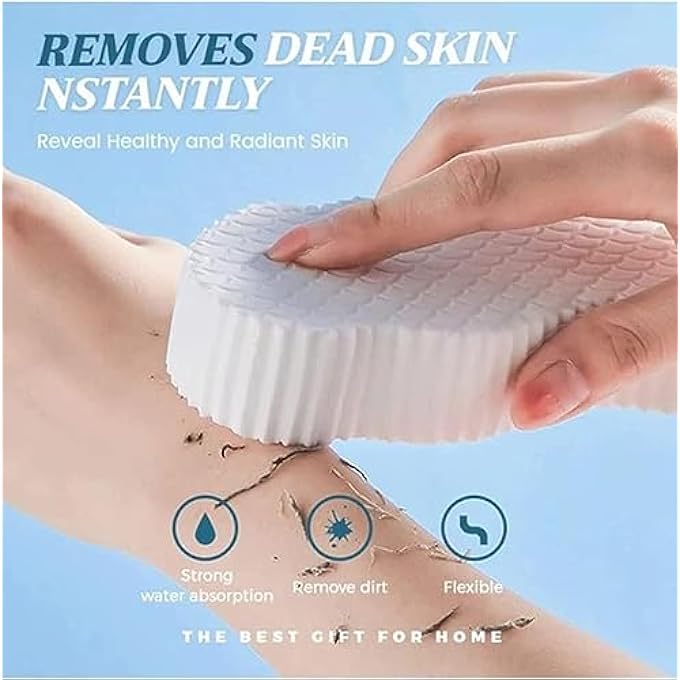Pore Aluchy 2 Pcs Super Soft Exfoliating Bath Sponge - Exfoliating Sponge Shower Brush, Exfoliating Bath Sponge, Ultra Soft 3D Exfoliating Bath Body Shower Sponge (A) - Image 4